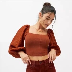 Urban Outfitters l Claudia Rust Orange Top Size XS